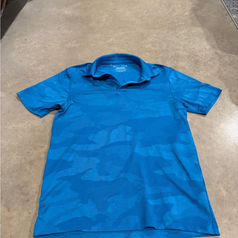 Under Armor Camo Blue Polo Shirt